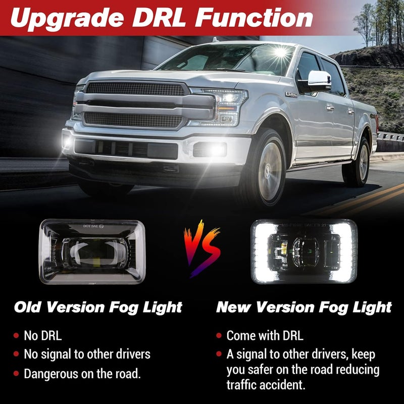 BICYACO LED Fog Lights with DRL Daytime Running Light Compatible with 2015-2020 Ford F150,17-19 F250 F350 F450 F550 Super Duty, 4 Inch LED Fog Light Assembly Kit, 36W Waterproof Bumper Lamps Set - Image 3